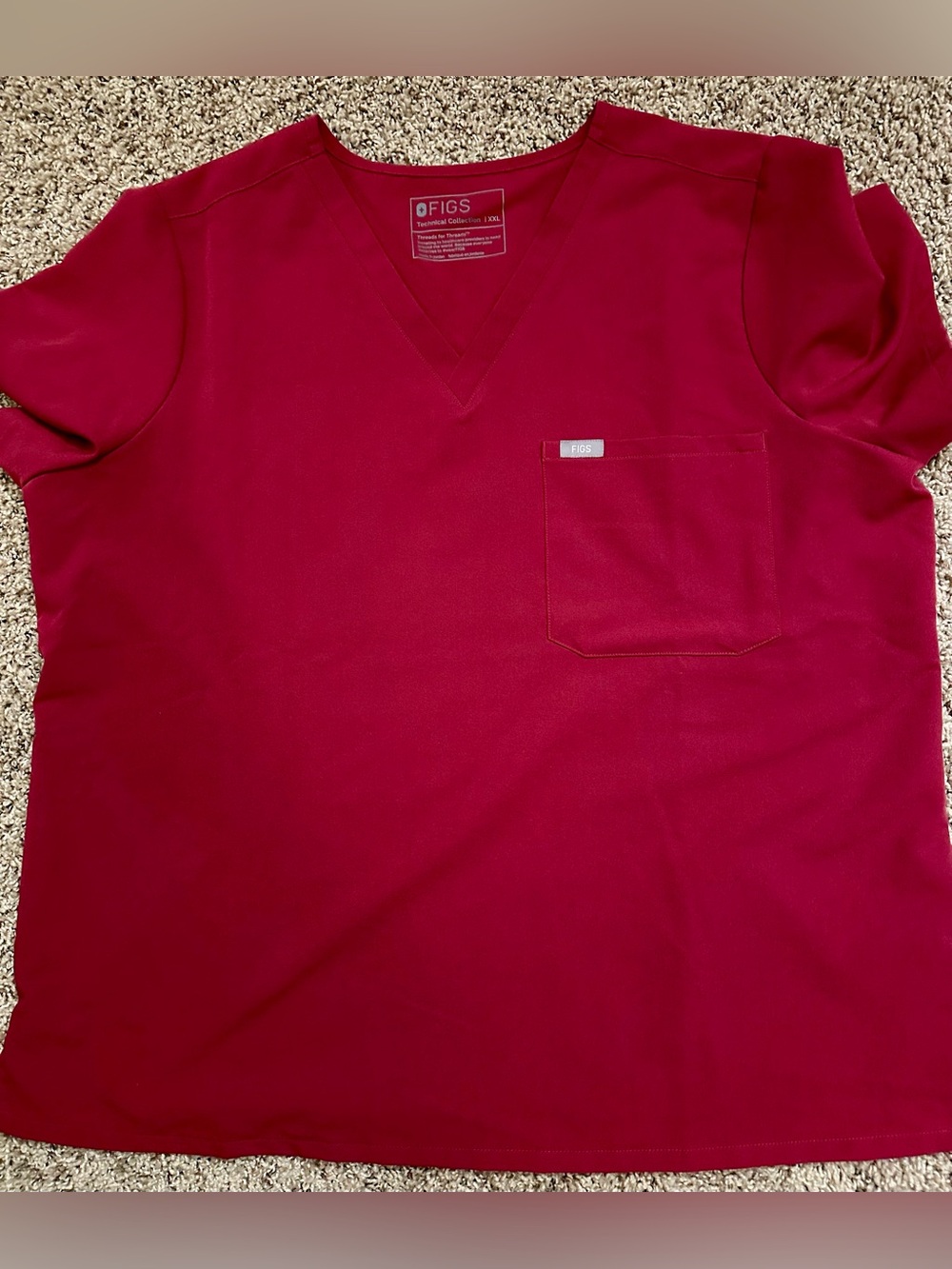 FIGS women’s Catarina scrub top XXL deep cranberry